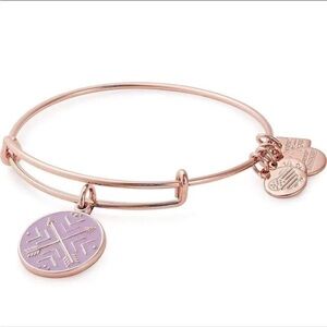 Alex and Ani Arrows of Friendship Shiny Rose Gold Charm Bangle Bracelet